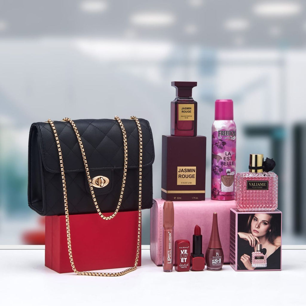 ✨ حقيبة يد فاخرة بسلسلة ذهبية — اختاري من بين 8 ألوان رائعة! ✨