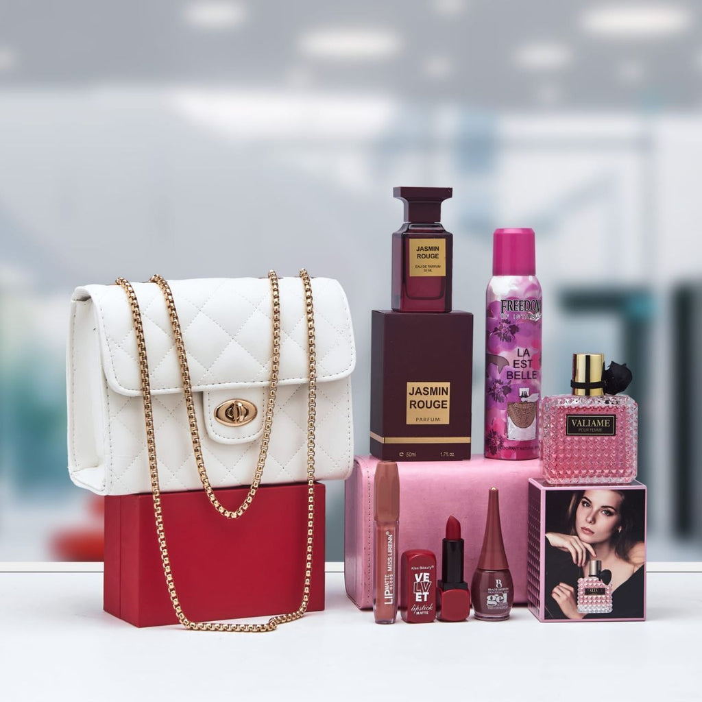 ✨ حقيبة يد فاخرة بسلسلة ذهبية — اختاري من بين 8 ألوان رائعة! ✨