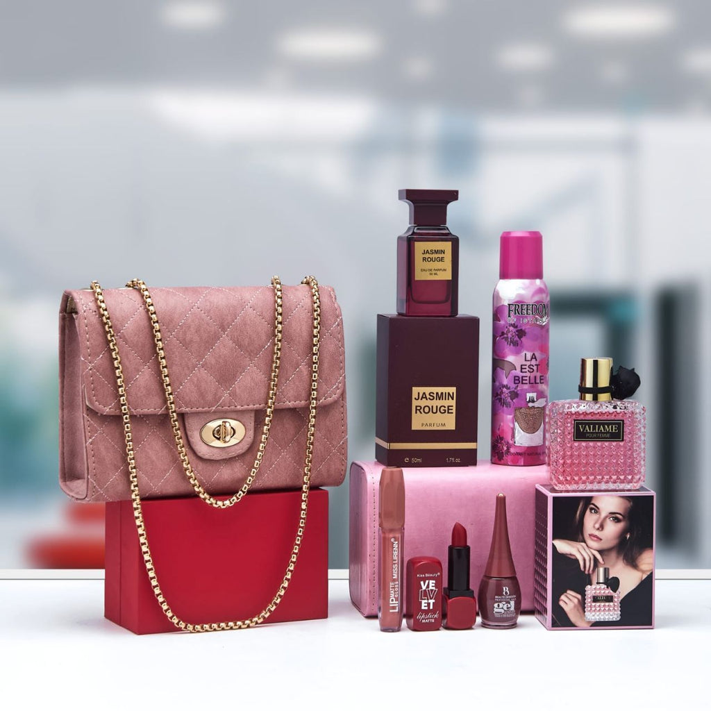 ✨ حقيبة يد فاخرة بسلسلة ذهبية — اختاري من بين 8 ألوان رائعة! ✨