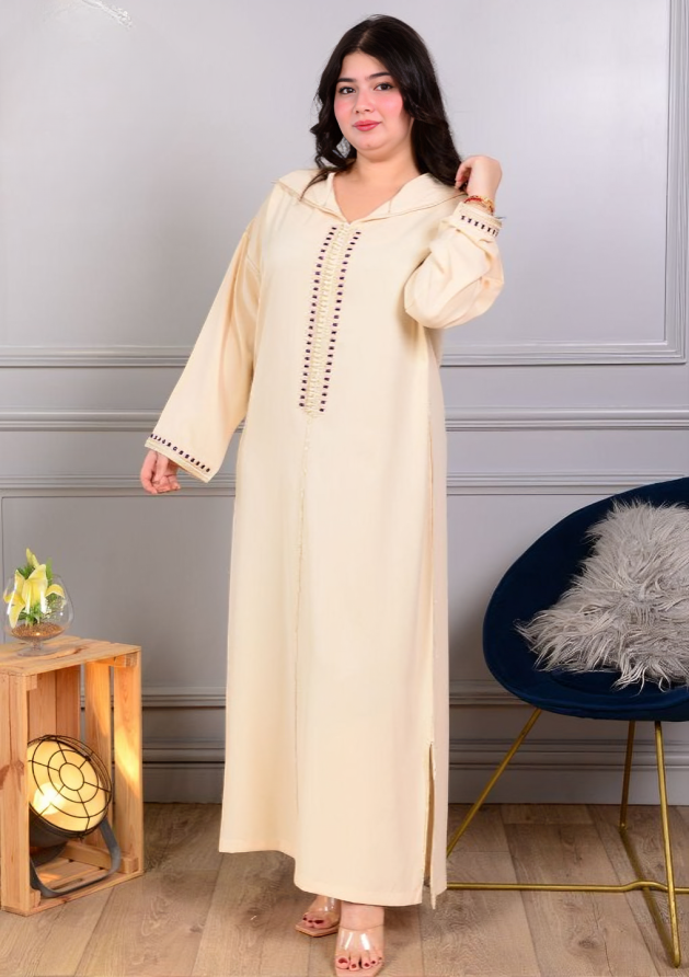 ✨ جلابة كريب مخزنية فخمة | طرزة عصرية وجودة عالية