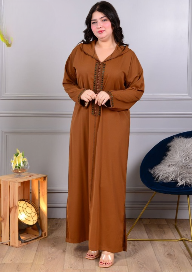 ✨ جلابة كريب مخزنية فخمة | طرزة عصرية وجودة عالية