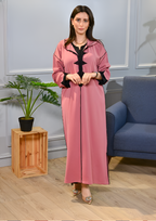 جلابة دو بياس فخمة بطرز وعقاد | تصميم عصري مخزني