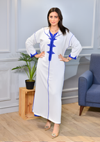 جلابة دو بياس فخمة بطرز وعقاد | تصميم عصري مخزني