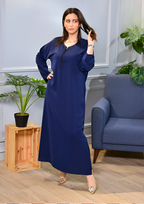 جلابة دو بياس فخمة بطرز وعقاد | تصميم عصري مخزني