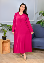 جلابة دو بياس فخمة بطرز وعقاد | تصميم عصري مخزني