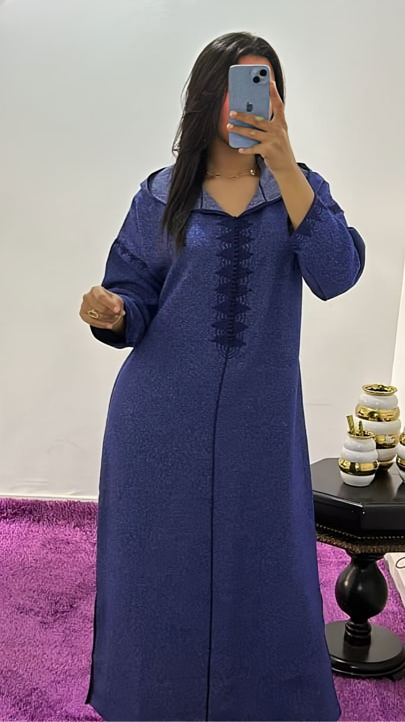 جلابة تويد فاخرة | طرزة يدويّة ولمسة مغربية أصيلة