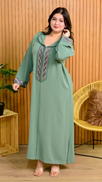 جلابة كريب بروميـان مطروزة خدمة معلم ✨ | جديد أميرة البلدي 🔥