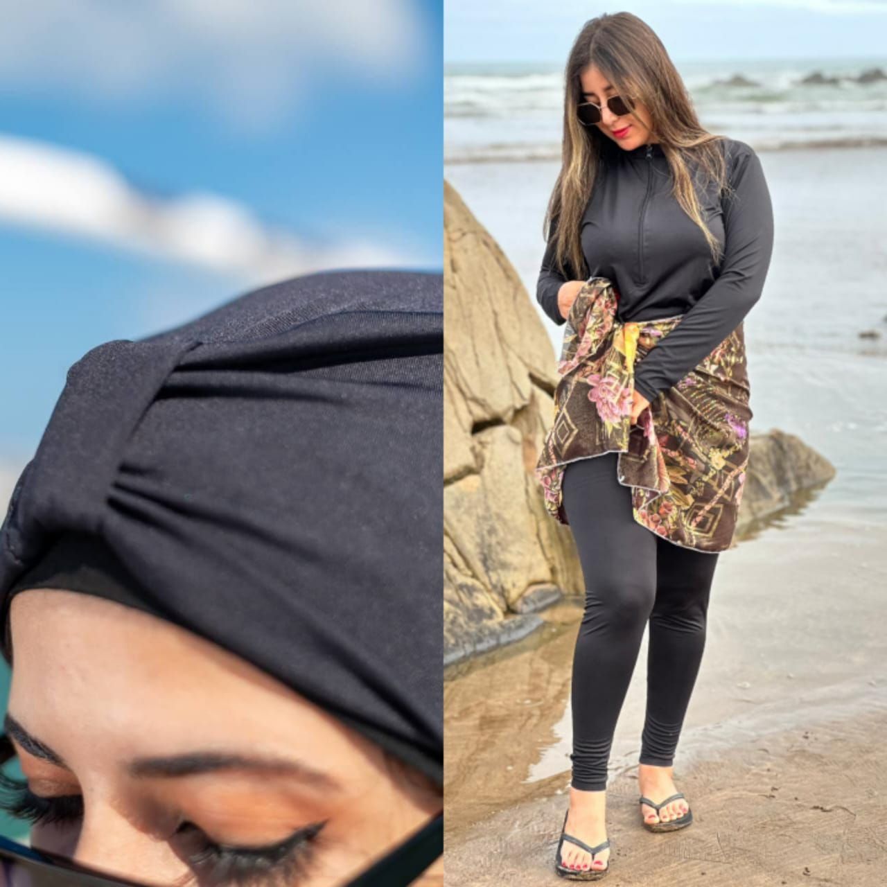 🌊 🔥جديد الصيف 2025 R 👙بوركيني 4بياس بتصميم أنيق وجودة عالية 💯